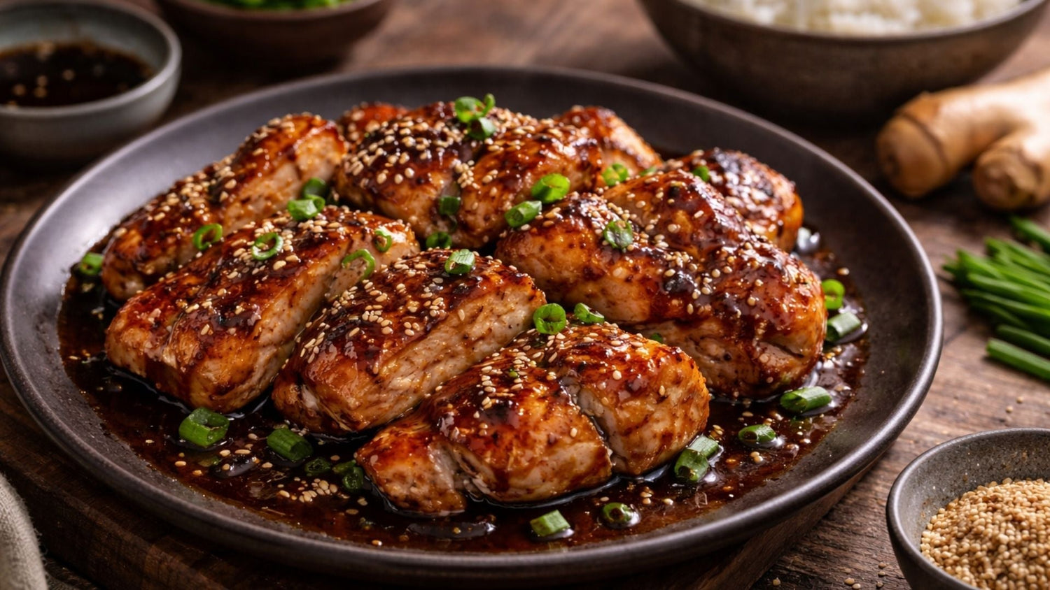 Saftiges Teriyaki Chicken mit glänzender Glasur und asiatischem Flair