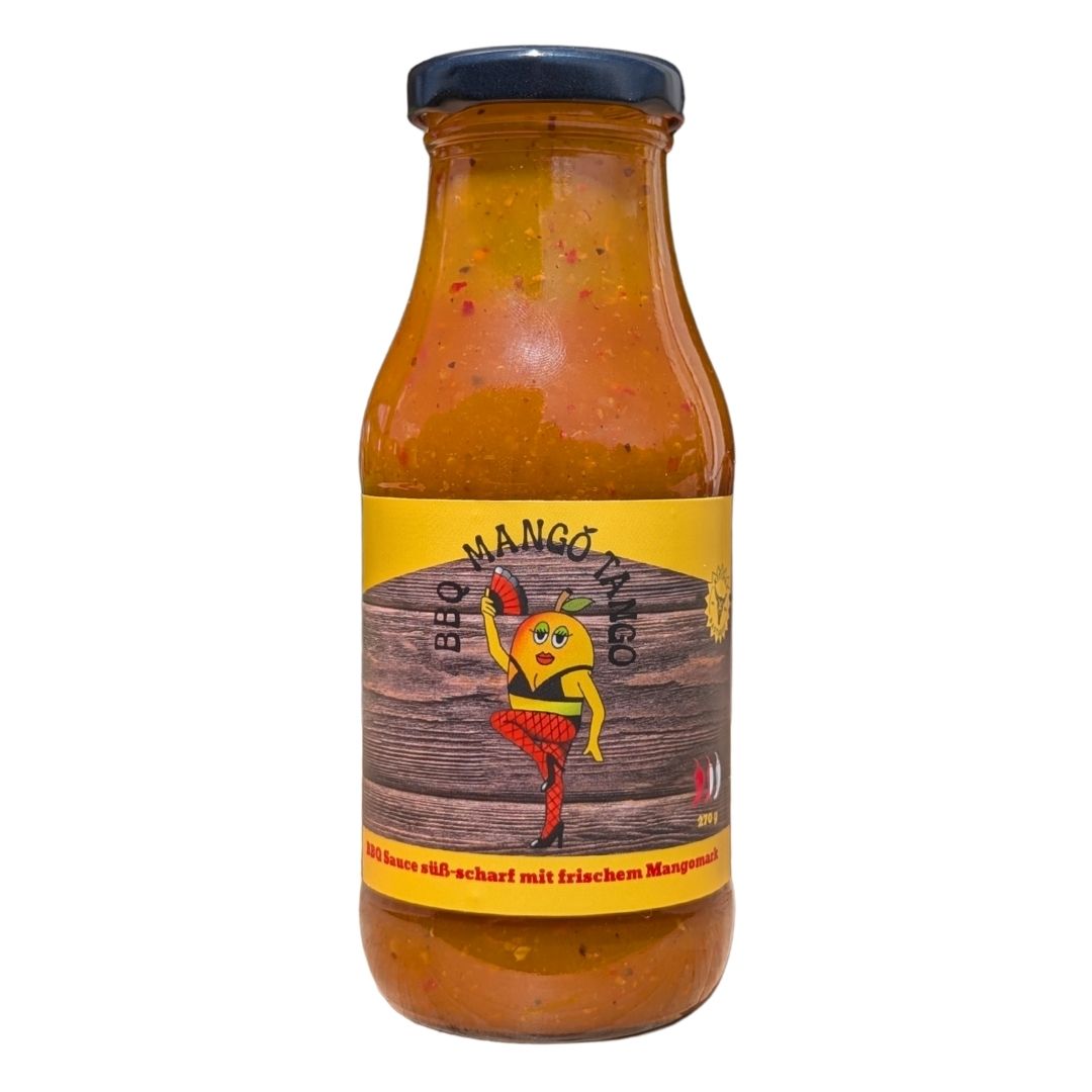 Fruchtige Mango BBQ Sauce von Kitchen Bastards in Glasflasche