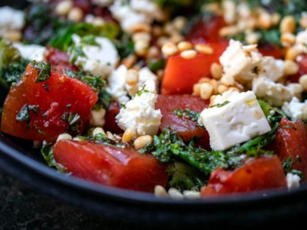 Gegrillte Wassermelone mit Feta & Röstaromen
