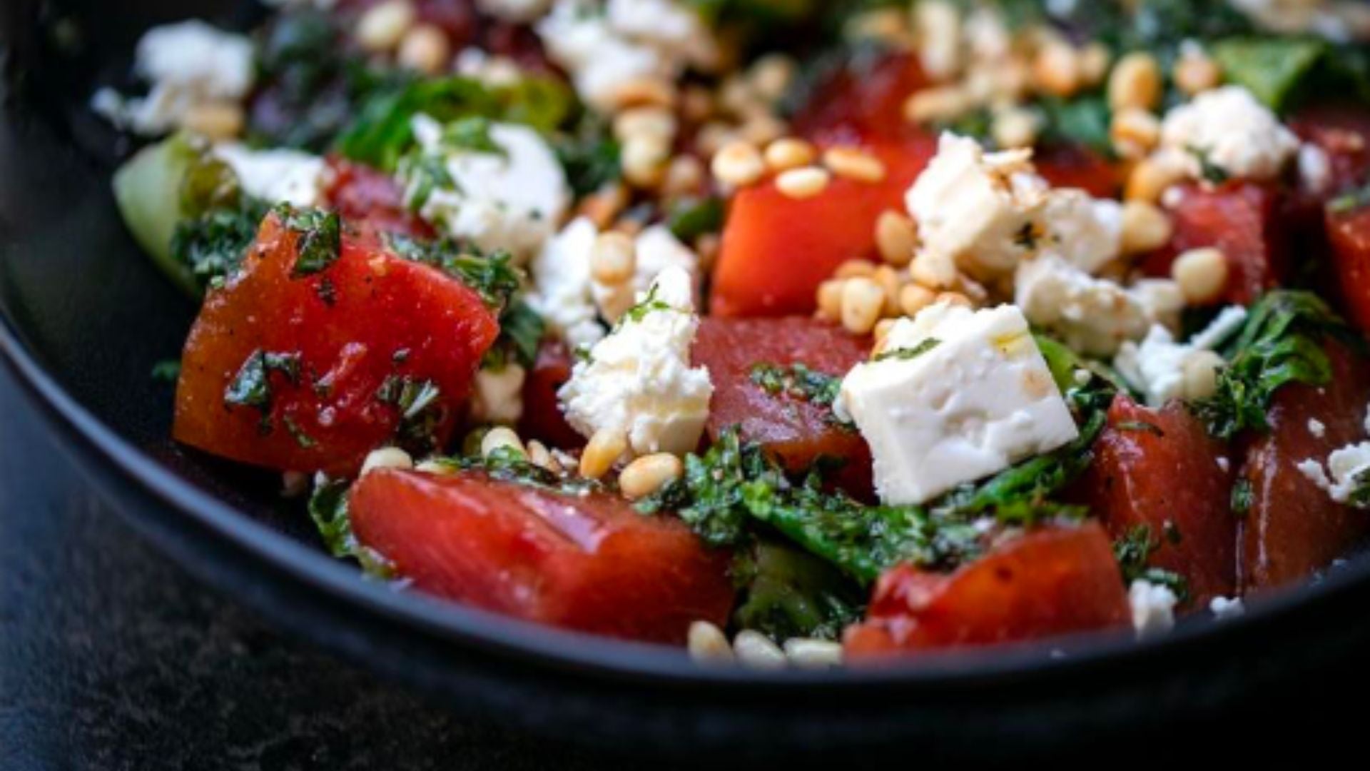 Gegrillte Wassermelone mit Feta & Röstaromen