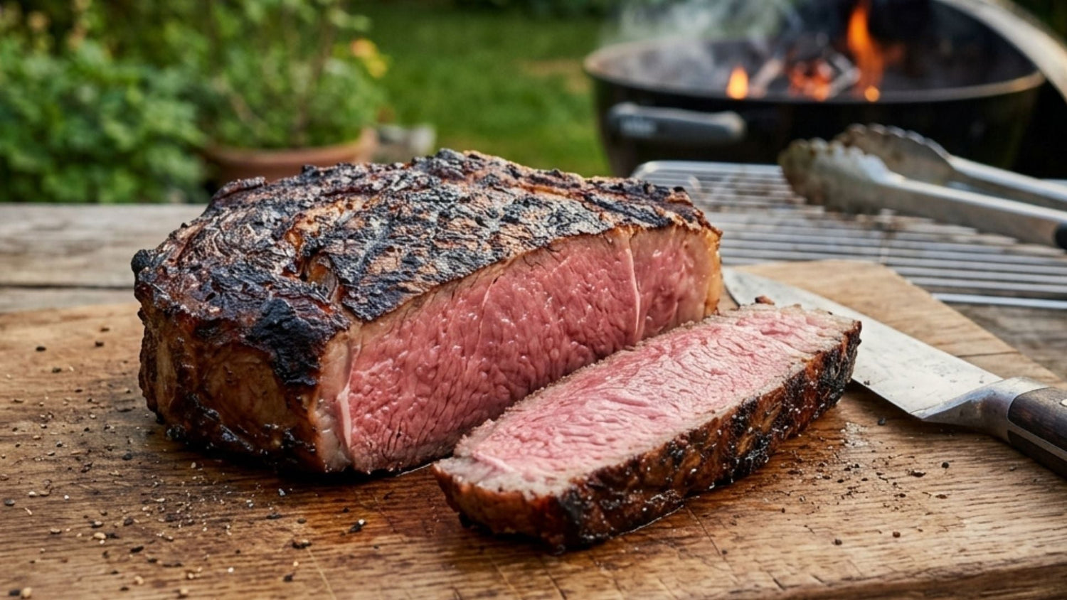 Edge-to-edge rosa gegrilltes Steak mit Kruste – Reverse Sear Methode von Kitchen Bastards