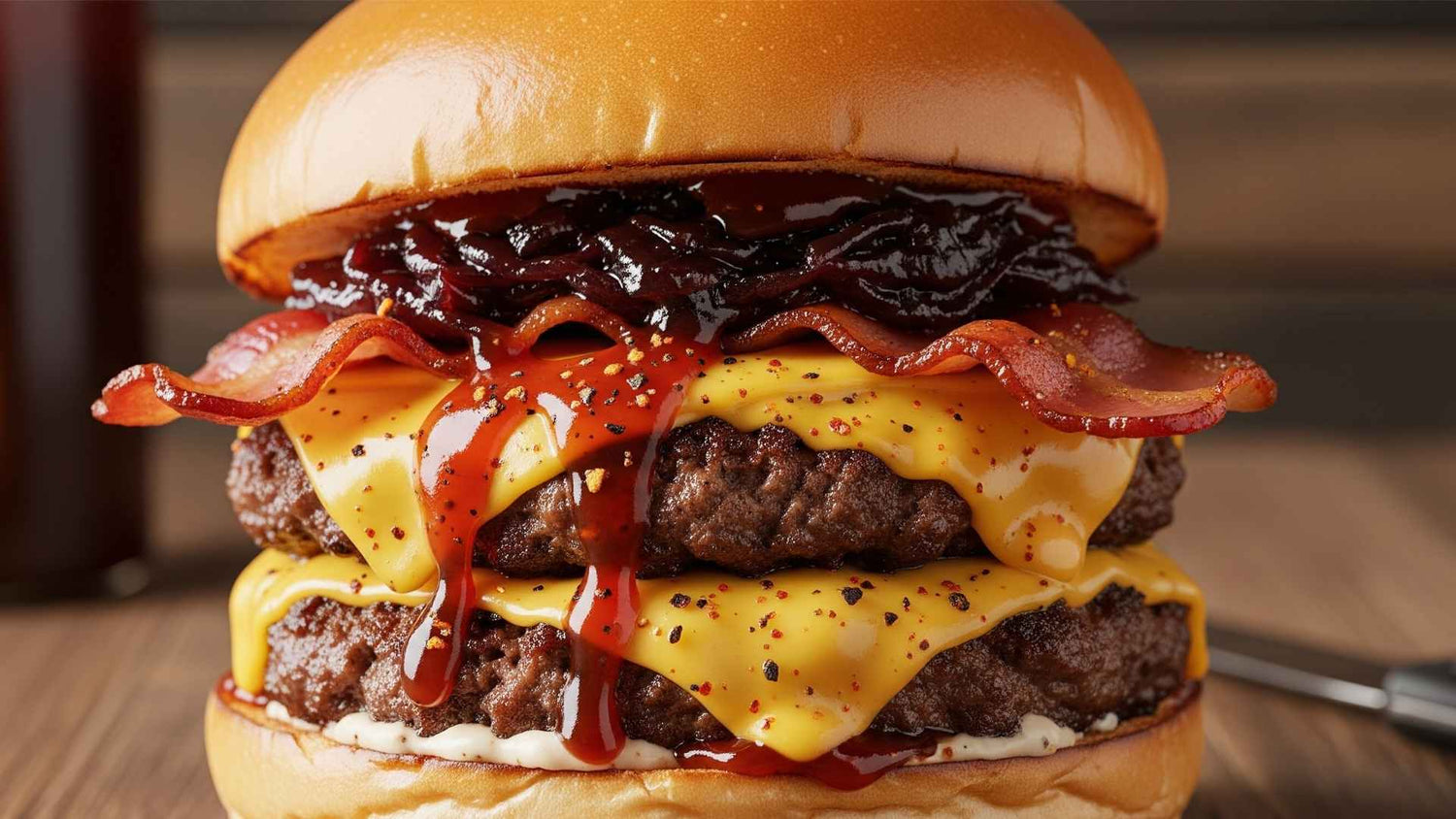 Smashed Burger mit Zwiebelmarmelade