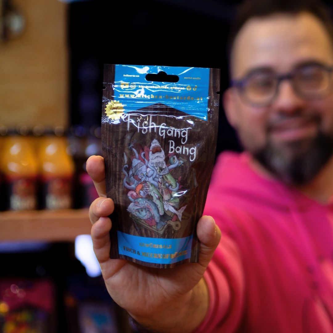 Fishgang Bang Fisch und Meeresfrüchte Gewürz von Kitchen Bastards – handgemachte BBQ Gewürzmischung aus Österreich für Lachs, Garnelen und gegrillten Fisch